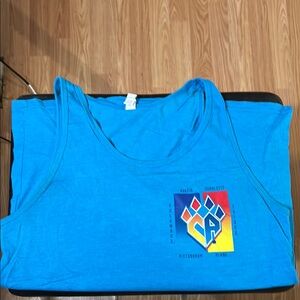 Blue Graphic Muscle Tee